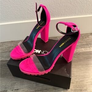 Fashion Nova Pink High Heeled Strappy Sandals